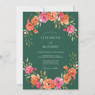 Invitation Mariage de printemps vert forêt intense
