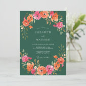 Invitation Mariage de printemps vert forêt intense (Debout devant)
