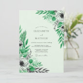 Invitation Mariage de printemps vert menthe croquant (Debout devant)
