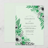 Invitation Mariage de printemps vert menthe croquant (Devant / Derrière)