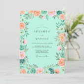 Invitation Mariage de printemps vert menthe enchantant (Debout devant)