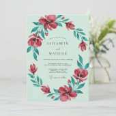 Invitation Mariage de printemps vert menthe enjoué (Debout devant)