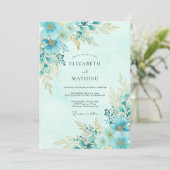Invitation Mariage de printemps vert menthe immaculé (Debout devant)
