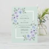 Invitation Mariage de printemps vert menthe paisible (Debout devant)