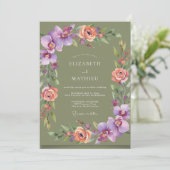 Invitation Mariage de printemps vert sauge vibrant (Debout devant)
