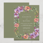 Invitation Mariage de printemps vert sauge vibrant (Devant / Derrière)