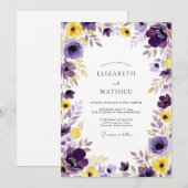 Invitation Mariage de printemps violet exubérant (Devant / Derrière)