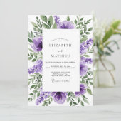 Invitation Mariage de printemps violet poétique (Debout devant)