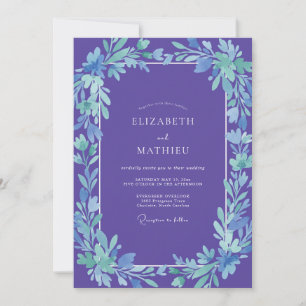 Invitation Mariage de printemps violet serein