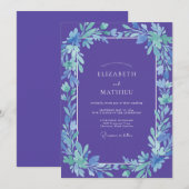Invitation Mariage de printemps violet serein (Devant / Derrière)