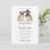 Invitation Mariage de Pug Chien (Debout devant)