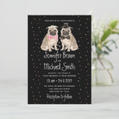 Invitation Mariage de Pug noir Chien (Debout devant)