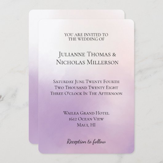 Invitation Mariage de purée (Devant / Derrière)