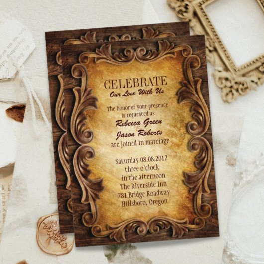 Invitation Mariage de Ranch Occidental de Style Ferme et Gran