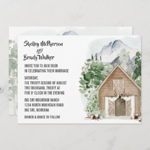 Invitation Mariage de Ranch Rustique Mountain