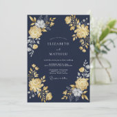 Invitation Mariage de Ranunculus Eucalyptus Or de Minuit (Debout devant)