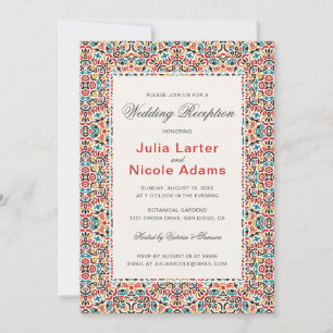 Invitation Mariage de réception de mandala géométrique en tre