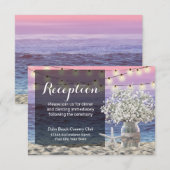 Invitation Mariage de réception de plage avec jarre florale r (Devant / Derrière)
