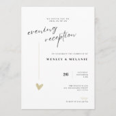 Invitation Mariage de Réception de Soirée Élégant en Or (Devant)