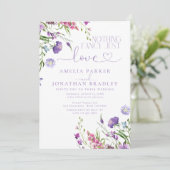 Invitation Mariage de réception Décontracté Fleur sauvage vio (Debout devant)