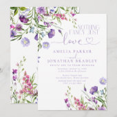 Invitation Mariage de réception Décontracté Fleur sauvage vio (Devant / Derrière)