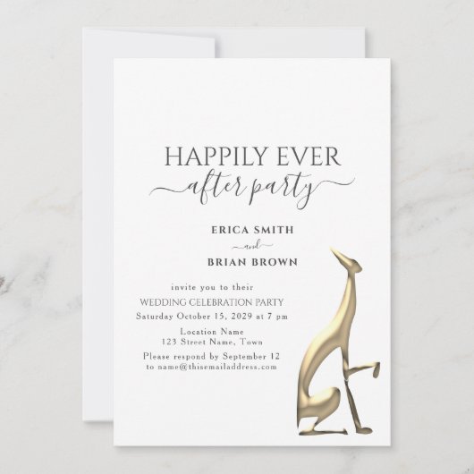 Invitation Mariage de Réception d'Elopement Minimal (Devant)