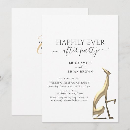 Invitation Mariage de réception d'élopement minimal (Devant / Derrière)