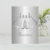 Invitation Mariage de réception du soir Silver Bells (Debout devant)
