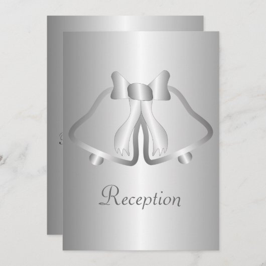 Invitation Mariage de réception du soir Silver Bells (Devant / Derrière)