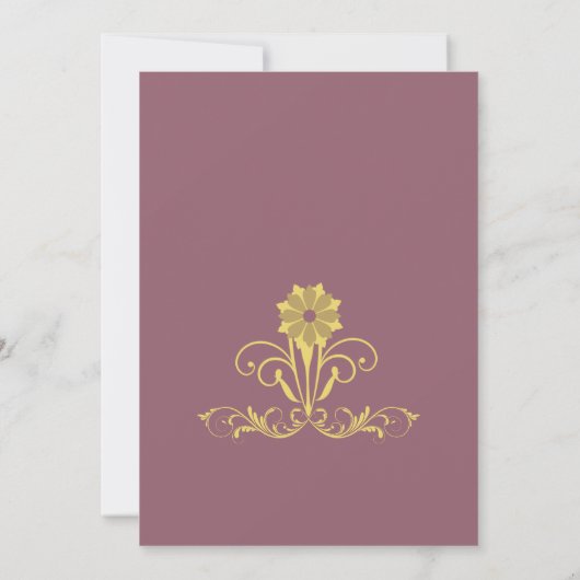 Invitation Mariage de réception élégant victorien (Dos)