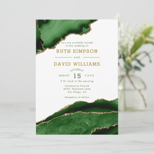 Invitation Mariage de réception Emerald and Gold Parties scin (Debout devant)
