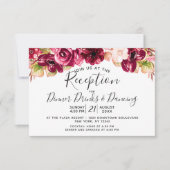 Invitation Mariage de réception Rose Bourgeois Floral (Devant)