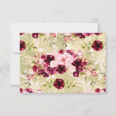 Invitation Mariage de réception Rose Bourgeois Floral (Dos)