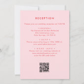 Invitation Mariage de réception Whimsica Pink Red Bow QR Code (Dos)