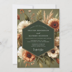 Invitation Mariage de récolte automnale sage