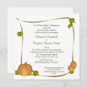 Invitation Mariage de récolte Citrouille d'automne (Devant / Derrière)