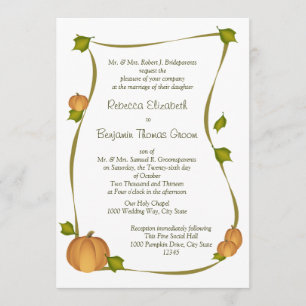 Invitation Mariage de récolte Citrouille d'automne