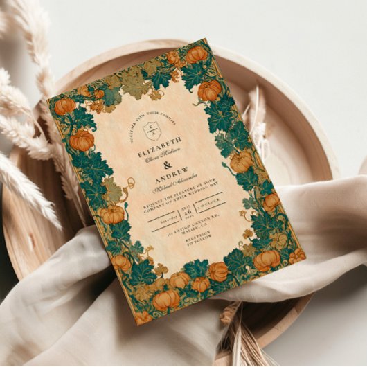 Invitation Mariage de récolte Citrouille vintage
