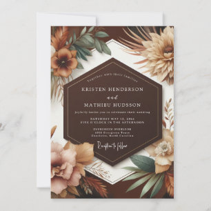 Invitation Mariage de récolte florale en terre cuite