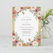 Invitation Mariage de récolte riche ambre (Debout devant)