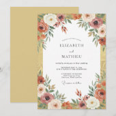 Invitation Mariage de récolte riche ambre (Devant / Derrière)