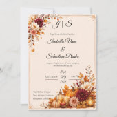 Invitation Mariage de récolte rustique (Devant)
