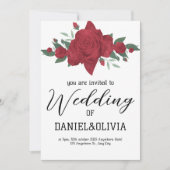 Invitation Mariage de Red Roses Boho (Devant)