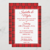 Invitation Mariage de Red Tartan (Devant / Derrière)