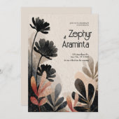 Invitation Mariage de remplissage d'aquarelle gras (Devant / Derrière)