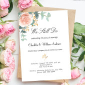 Invitation mariage de renouvellement de voeu de luxe rose flo