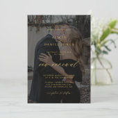 Invitation Mariage de renouvellement de voeu en or moderne no (Debout devant)