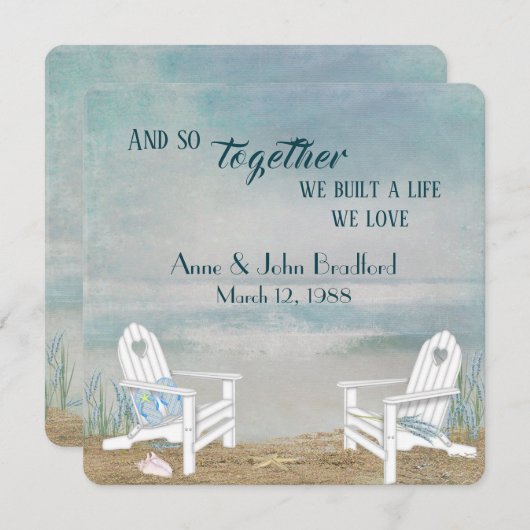 Invitation Mariage de renouvellement Vow Beach (Devant / Derrière)