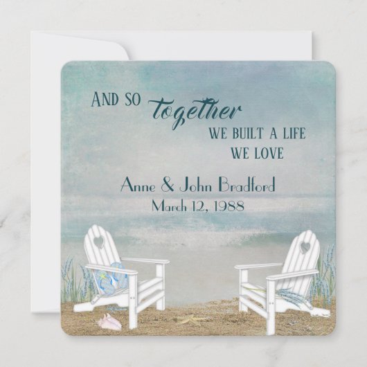 Invitation Mariage de renouvellement Vow Beach (Devant)