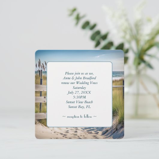 Invitation Mariage de renouvellement Vow Beach (Debout devant)